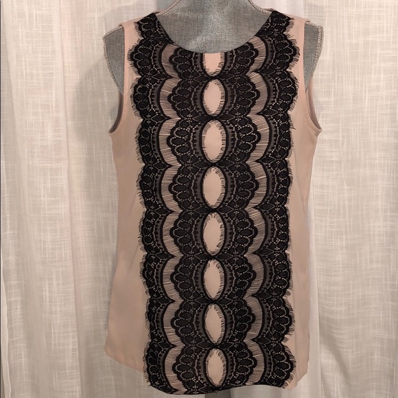 LOFT Tops - Ann Taylor LOFT Beige Black Lace Size Medium